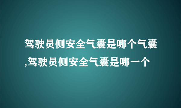 驾驶员侧安全气囊是哪个气囊,驾驶员侧安全气囊是哪一个