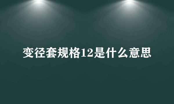 变径套规格12是什么意思