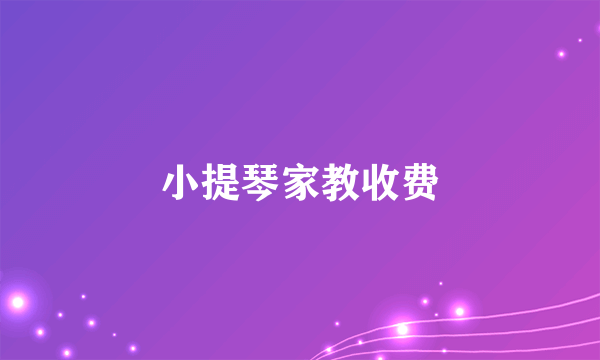 小提琴家教收费