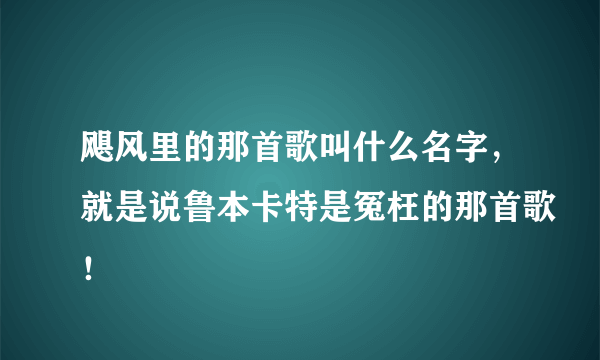 飓风里的那首歌叫什么名字，就是说鲁本卡特是冤枉的那首歌！