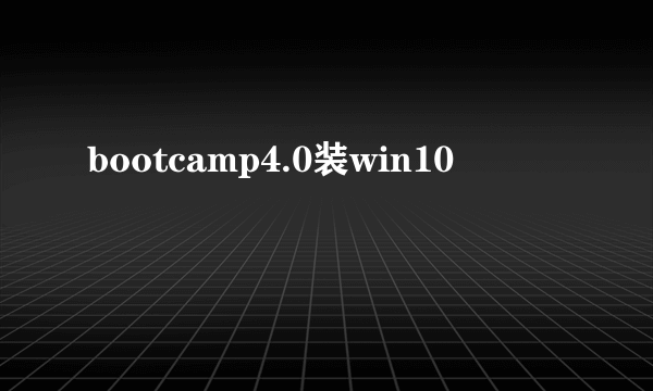 bootcamp4.0装win10