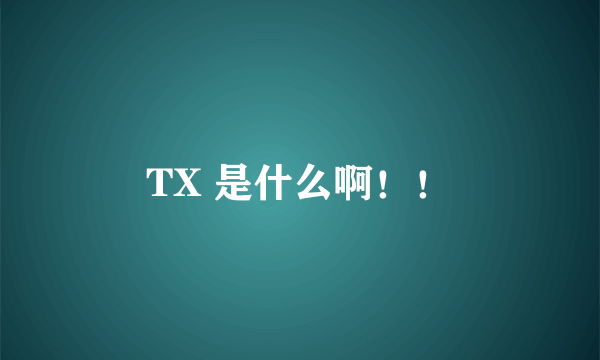 TX 是什么啊！！