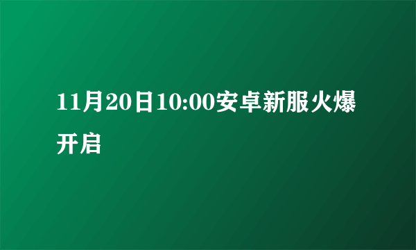 11月20日10:00安卓新服火爆开启