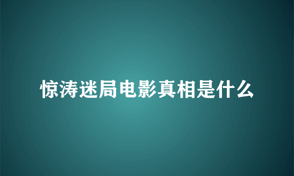 惊涛迷局电影真相是什么