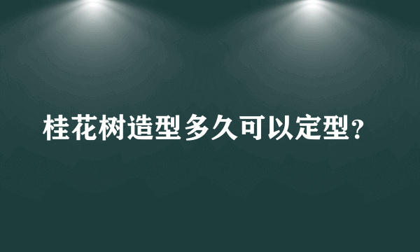 桂花树造型多久可以定型？