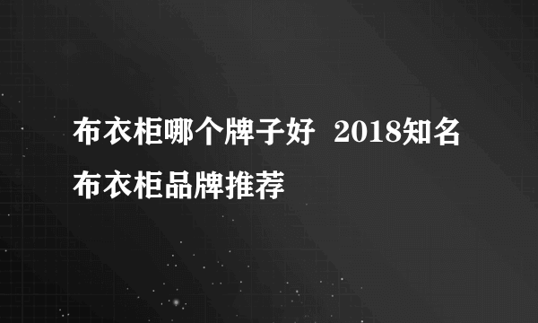 布衣柜哪个牌子好  2018知名布衣柜品牌推荐