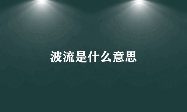 波流是什么意思