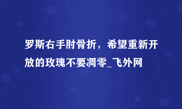 罗斯右手肘骨折，希望重新开放的玫瑰不要凋零_飞外网