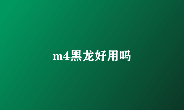 m4黑龙好用吗