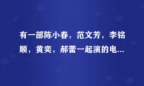 有一部陈小春，范文芳，李铭顺，黄奕，郝蕾一起演的电视剧叫什么名字？