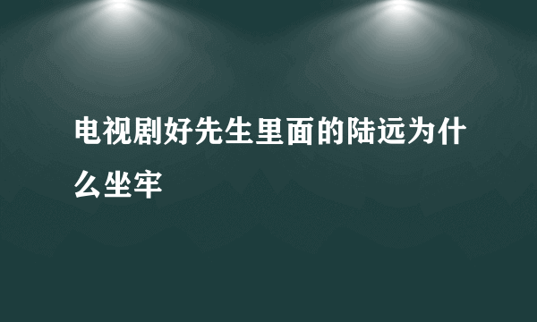 电视剧好先生里面的陆远为什么坐牢