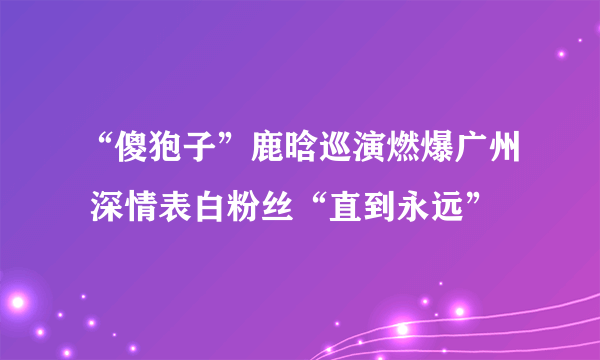 “傻狍子”鹿晗巡演燃爆广州 深情表白粉丝“直到永远”