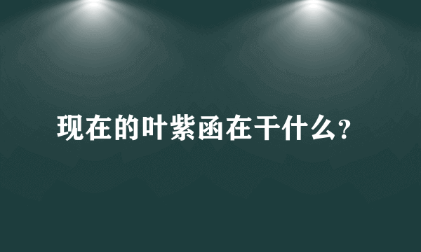 现在的叶紫函在干什么？