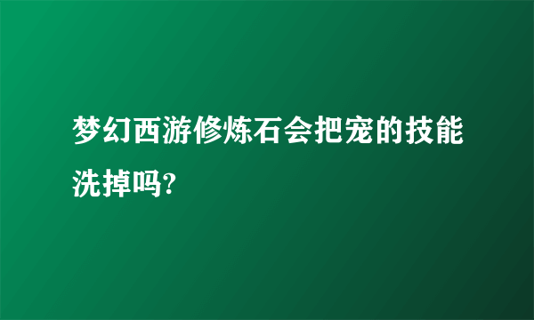 梦幻西游修炼石会把宠的技能洗掉吗?