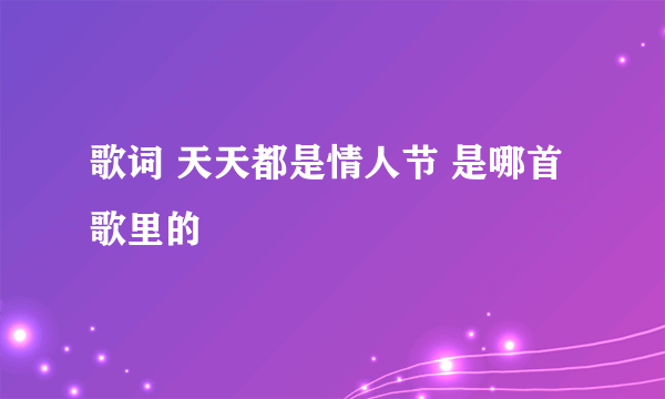 歌词 天天都是情人节 是哪首歌里的