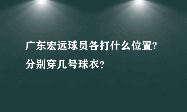 广东宏远球员各打什么位置?分别穿几号球衣？