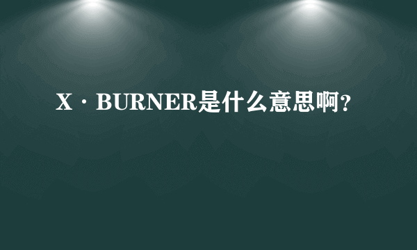 X·BURNER是什么意思啊？