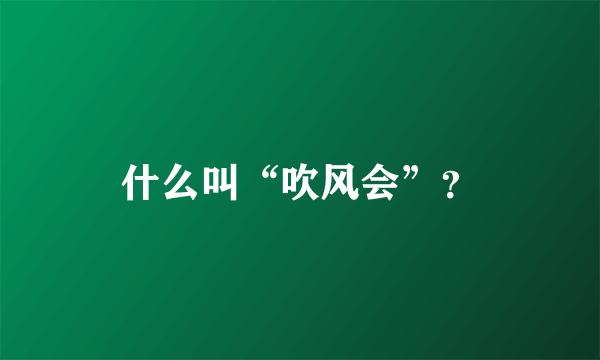 什么叫“吹风会”？