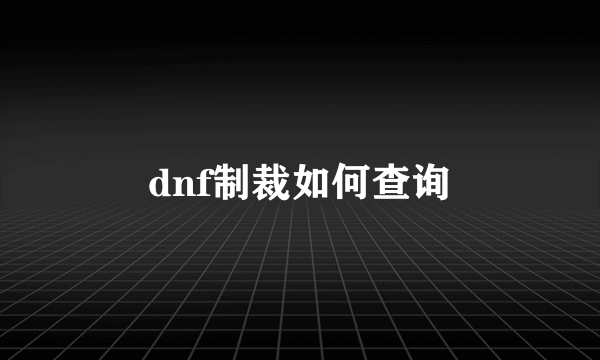 dnf制裁如何查询