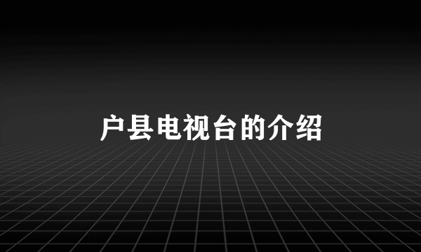 户县电视台的介绍