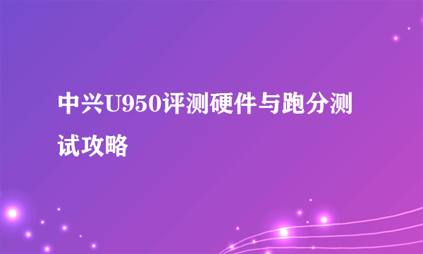 中兴U950评测硬件与跑分测试攻略