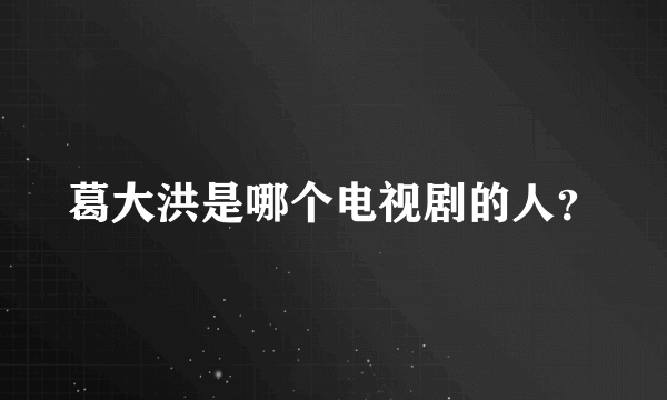 葛大洪是哪个电视剧的人？