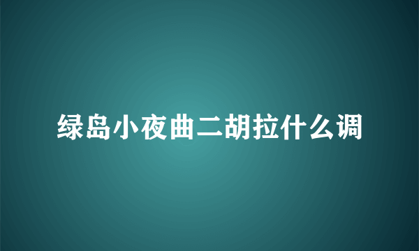 绿岛小夜曲二胡拉什么调