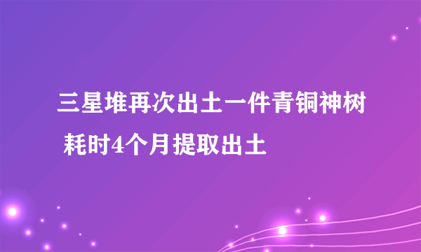 三星堆再次出土一件青铜神树 耗时4个月提取出土