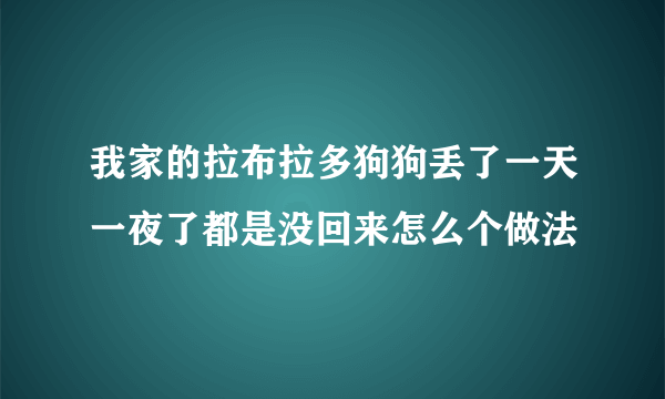 我家的拉布拉多狗狗丢了一天一夜了都是没回来怎么个做法