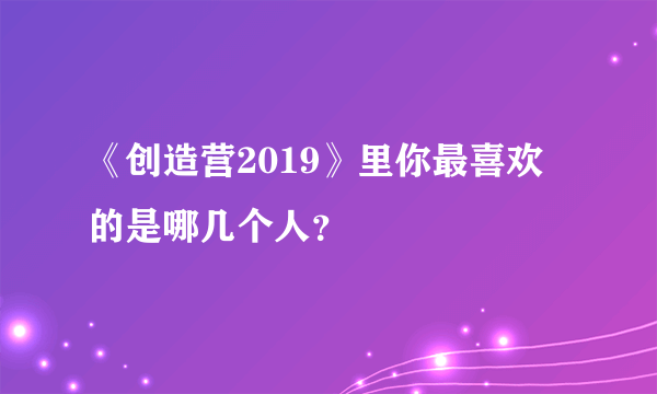 《创造营2019》里你最喜欢的是哪几个人？