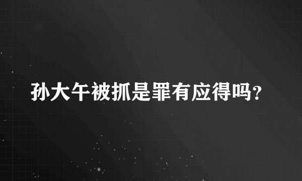 孙大午被抓是罪有应得吗？