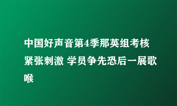 中国好声音第4季那英组考核紧张刺激 学员争先恐后一展歌喉