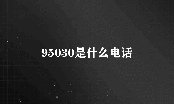 95030是什么电话