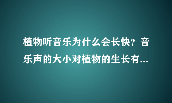 植物听音乐为什么会长快？音乐声的大小对植物的生长有影响吗?