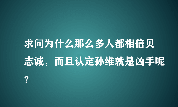 求问为什么那么多人都相信贝志诚，而且认定孙维就是凶手呢？