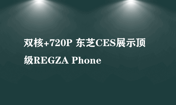 双核+720P 东芝CES展示顶级REGZA Phone