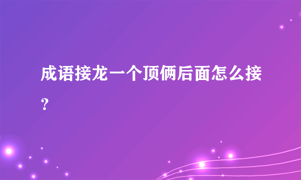 成语接龙一个顶俩后面怎么接？