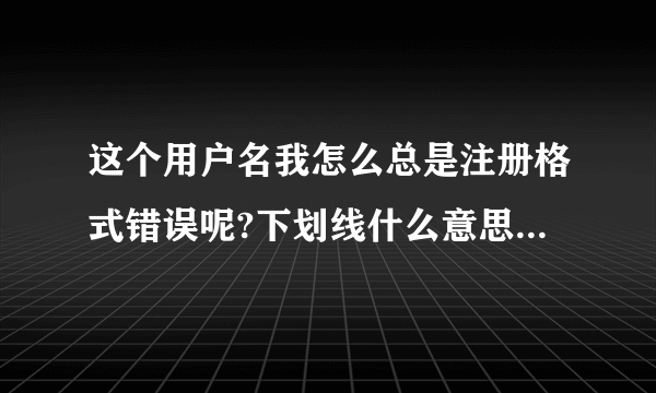 这个用户名我怎么总是注册格式错误呢?下划线什么意思?求亲们给我举个例子?怎么注册？