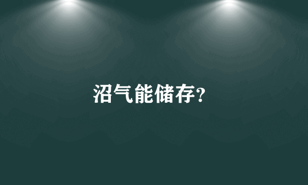 沼气能储存？