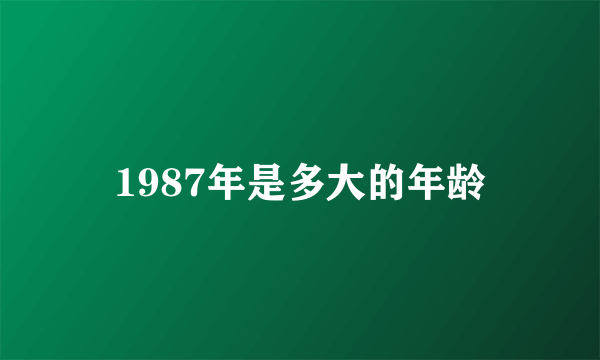 1987年是多大的年龄