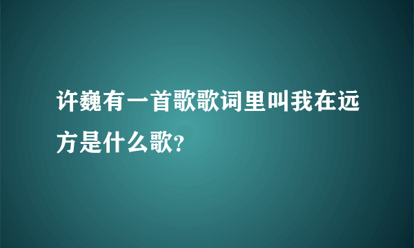 许巍有一首歌歌词里叫我在远方是什么歌？