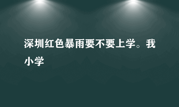 深圳红色暴雨要不要上学。我小学