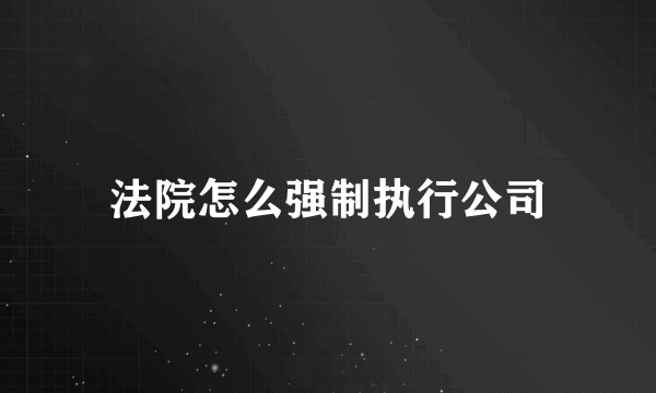 法院怎么强制执行公司