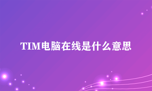 TIM电脑在线是什么意思