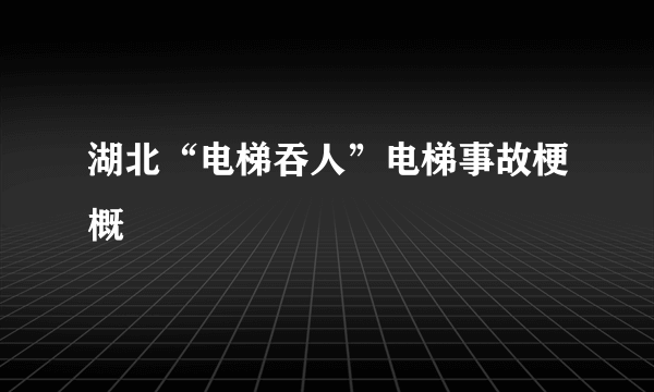 湖北“电梯吞人”电梯事故梗概