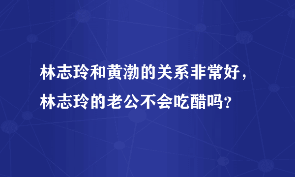 林志玲和黄渤的关系非常好，林志玲的老公不会吃醋吗？