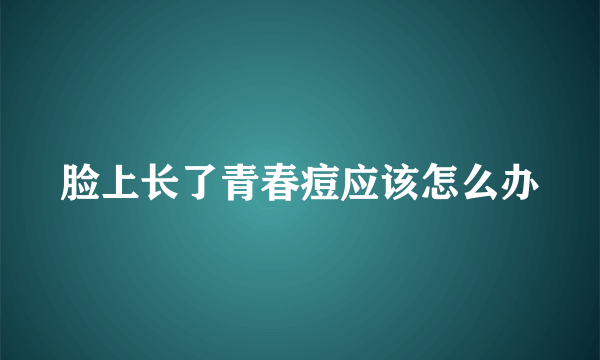 脸上长了青春痘应该怎么办