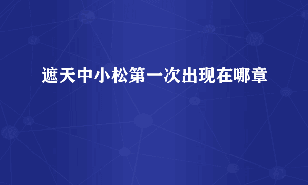 遮天中小松第一次出现在哪章