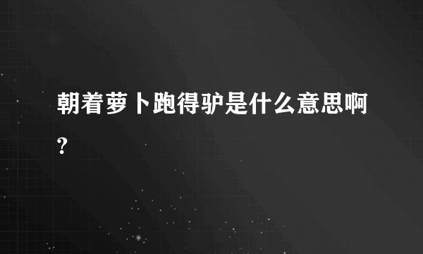 朝着萝卜跑得驴是什么意思啊?