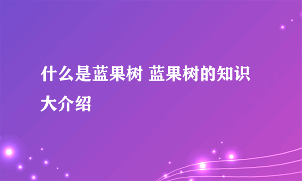 什么是蓝果树 蓝果树的知识大介绍